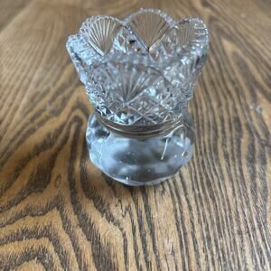 Antique Brilliant Cut Glass Crystal Clear Toothpick Holder